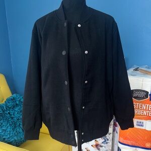 Woman Black Bomber Jacket size small